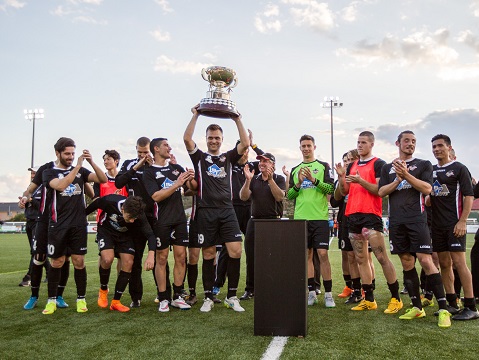 Blacktown City FC v Sutherland Sharks FC action during Round 22 of PS4 NPL NSW Mens 1 fixture at Lily's Football Centre, Blacktown, NSW on August 16, 2015. (Photo by Gavin Leung/Football NSW)