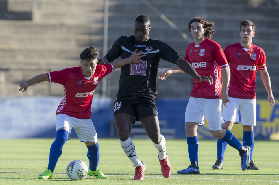 March 17, 2018, Edensor Park, Match action during the NPLNSW U20s Round 2 match between Sydney United 58  vs Blacktown City FC at Sydney United Sports Centre (photos: Damian Briggs/FNSW)